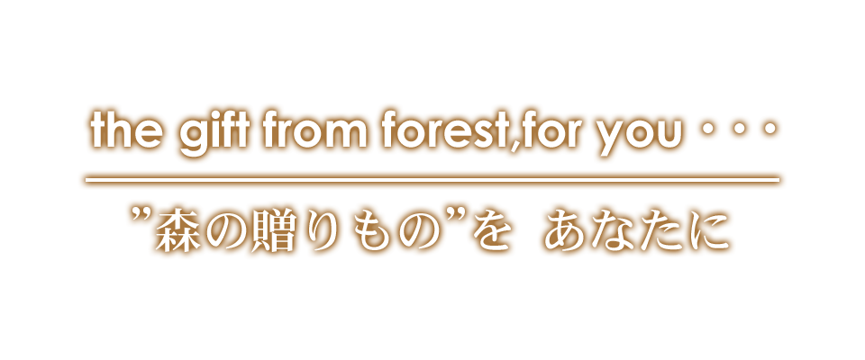 the gift from forest,for you・・・”森の贈りもの”を　あなたに